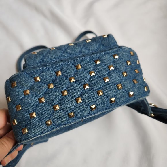 FOREVER 21 Cool Metal Willow Nail Denim Blue Backpack main image 10